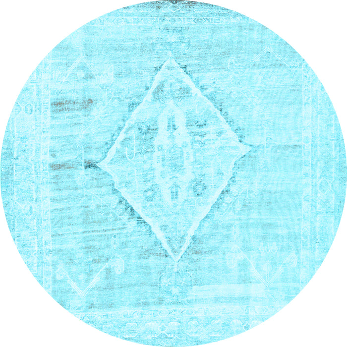 Round Persian Light Blue Traditional Rug, tr2979lblu