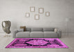 Machine Washable Persian Purple Traditional Area Rugs in a Living Room, wshtr297pur