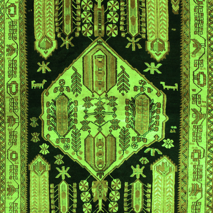 Serging Thickness of Machine Washable Persian Green Traditional Area Rugs, wshtr297grn