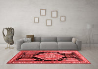 Machine Washable Persian Red Traditional Rug, wshtr297red