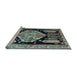 Sideview of Machine Washable Persian Light Blue Traditional Rug, wshtr297lblu