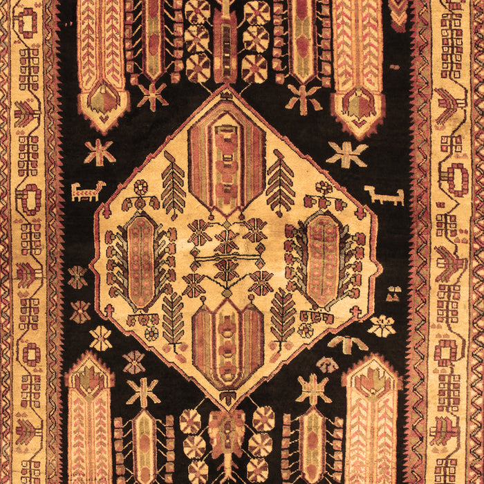 Machine Washable Persian Brown Traditional Rug, wshtr297brn