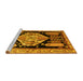 Sideview of Machine Washable Persian Yellow Traditional Rug, wshtr297yw