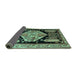 Sideview of Persian Turquoise Traditional Rug, tr297turq