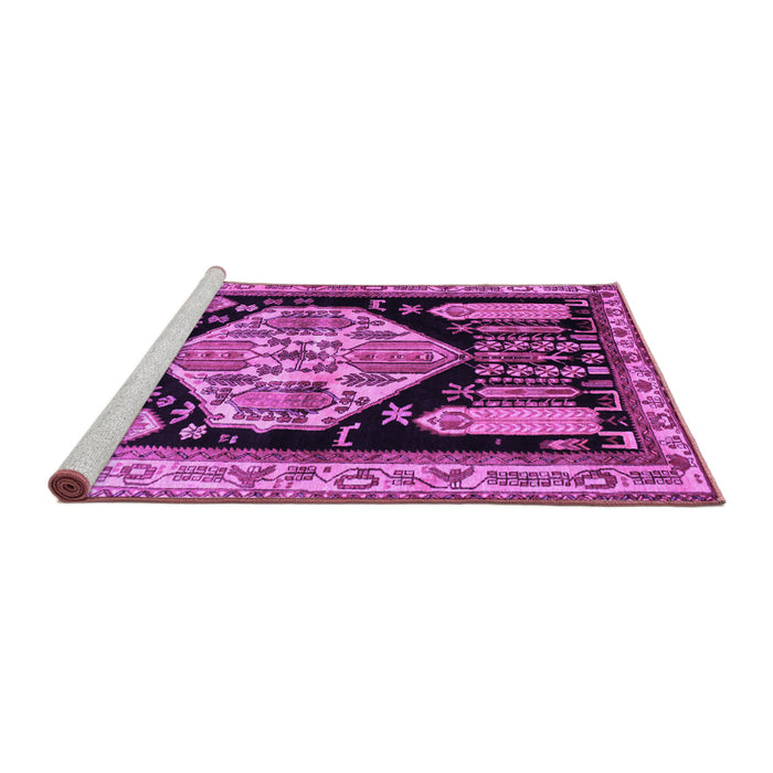 Sideview of Machine Washable Persian Purple Traditional Area Rugs, wshtr297pur