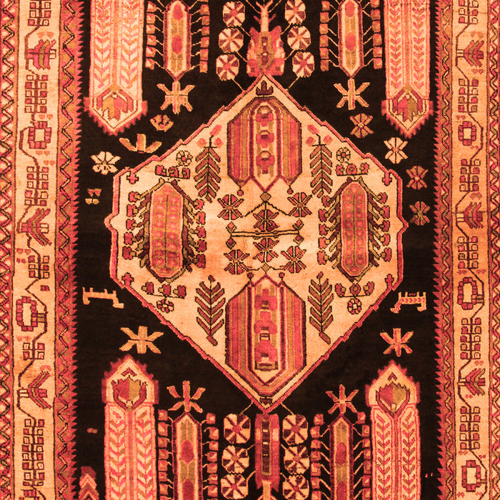 Serging Thickness of Machine Washable Persian Orange Traditional Area Rugs, wshtr297org