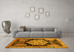 Machine Washable Persian Yellow Traditional Rug in a Living Room, wshtr297yw