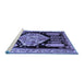 Sideview of Machine Washable Persian Blue Traditional Rug, wshtr297blu