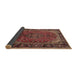 Sideview of Traditional Saffron Red Persian Rug, tr298