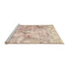 Sideview of Machine Washable Traditional Deep Peach Orange Rug, wshtr2980