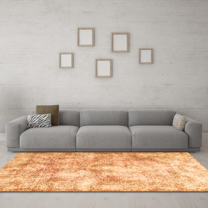Machine Washable Persian Orange Traditional Area Rugs in a Living Room, wshtr2980org