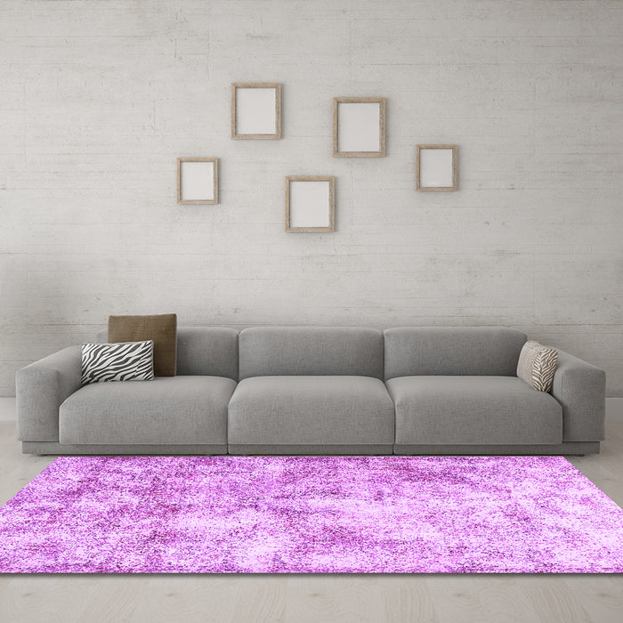 Machine Washable Persian Purple Traditional Area Rugs in a Living Room, wshtr2980pur