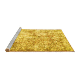 Sideview of Machine Washable Persian Yellow Traditional Rug, wshtr2980yw