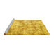 Sideview of Machine Washable Persian Yellow Traditional Rug, wshtr2980yw