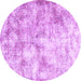 Round Persian Purple Traditional Rug, tr2980pur