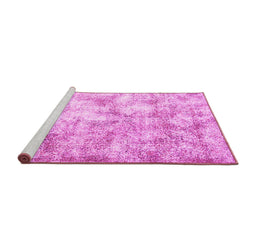 Sideview of Machine Washable Persian Pink Traditional Rug, wshtr2980pnk