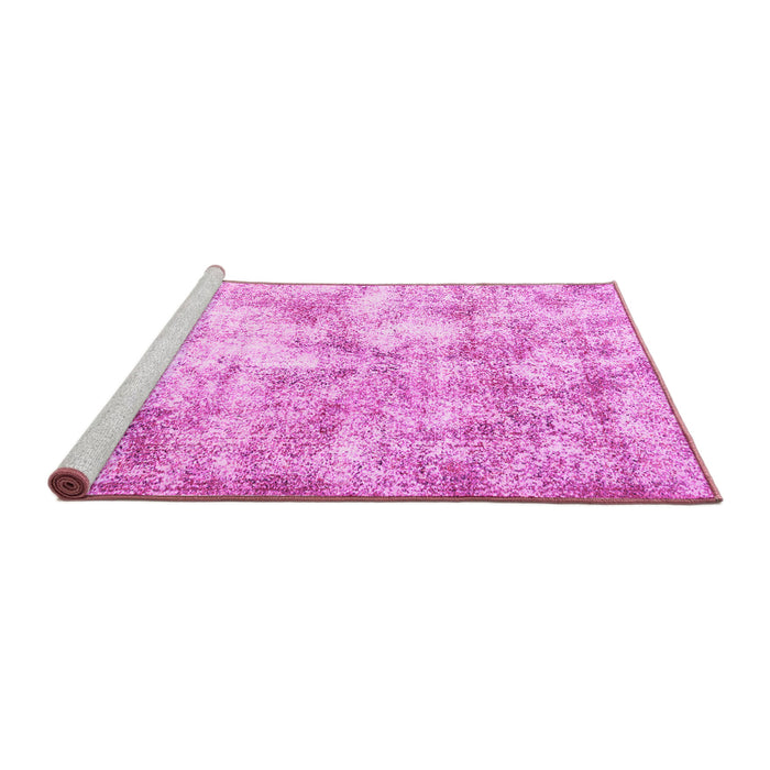 Sideview of Machine Washable Persian Pink Traditional Rug, wshtr2980pnk