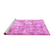 Sideview of Machine Washable Persian Pink Traditional Rug, wshtr2980pnk