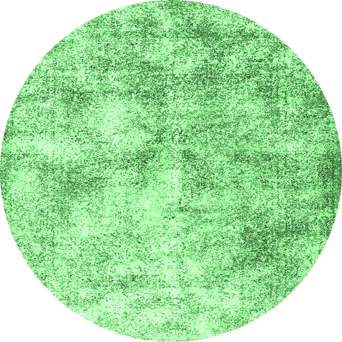 Round Machine Washable Persian Emerald Green Traditional Area Rugs, wshtr2980emgrn