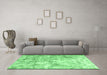 Machine Washable Persian Emerald Green Traditional Area Rugs in a Living Room,, wshtr2980emgrn