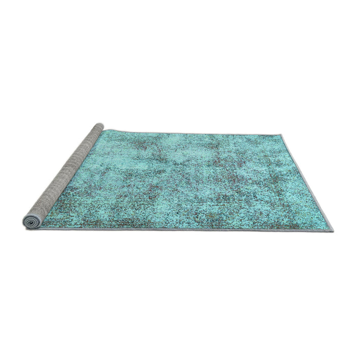 Sideview of Machine Washable Persian Light Blue Traditional Rug, wshtr2980lblu