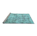 Sideview of Machine Washable Persian Light Blue Traditional Rug, wshtr2980lblu