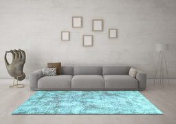 Machine Washable Persian Light Blue Traditional Rug in a Living Room, wshtr2980lblu