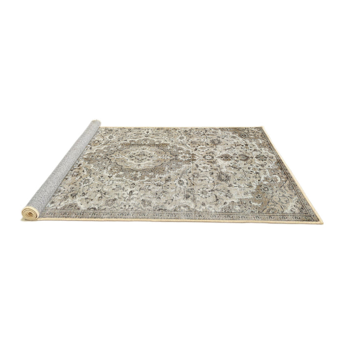 Sideview of Machine Washable Traditional Camel Brown Rug, wshtr2981