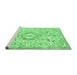 Sideview of Machine Washable Persian Emerald Green Traditional Area Rugs, wshtr2981emgrn