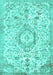 Machine Washable Persian Turquoise Traditional Area Rugs, wshtr2981turq