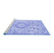 Sideview of Machine Washable Persian Blue Traditional Rug, wshtr2981blu