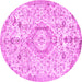 Round Persian Pink Traditional Rug, tr2981pnk