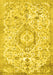 Machine Washable Persian Yellow Traditional Rug, wshtr2981yw