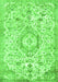 Serging Thickness of Machine Washable Persian Green Traditional Area Rugs, wshtr2981grn