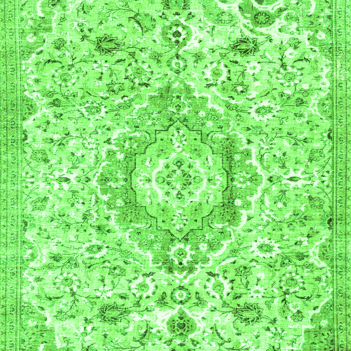 Serging Thickness of Machine Washable Persian Green Traditional Area Rugs, wshtr2981grn