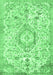 Machine Washable Persian Emerald Green Traditional Area Rugs, wshtr2981emgrn