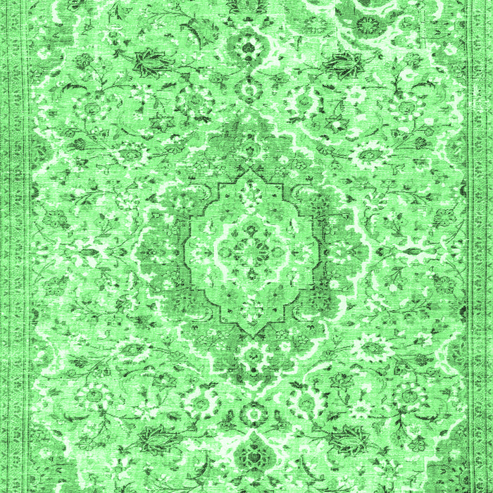 Machine Washable Persian Emerald Green Traditional Area Rugs, wshtr2981emgrn