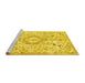 Sideview of Machine Washable Persian Yellow Traditional Rug, wshtr2981yw