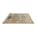 Sideview of Machine Washable Traditional Dark Almond Brown Rug, wshtr2982