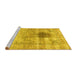 Sideview of Machine Washable Persian Yellow Traditional Rug, wshtr2982yw