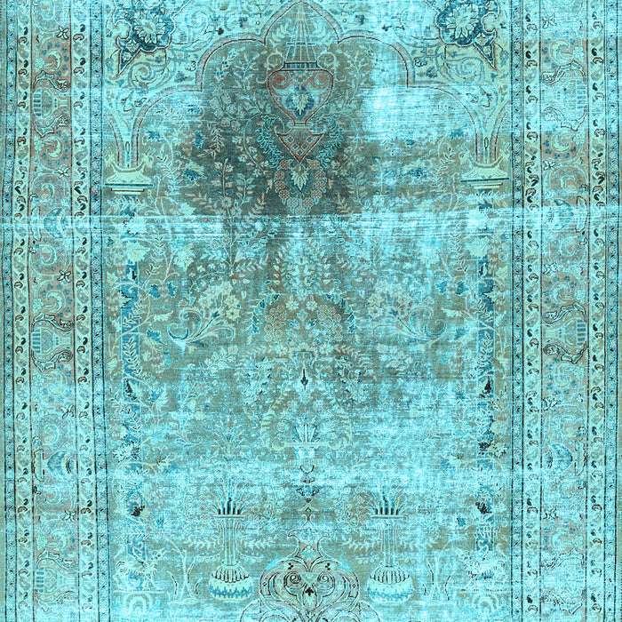 Machine Washable Persian Light Blue Traditional Rug, wshtr2982lblu