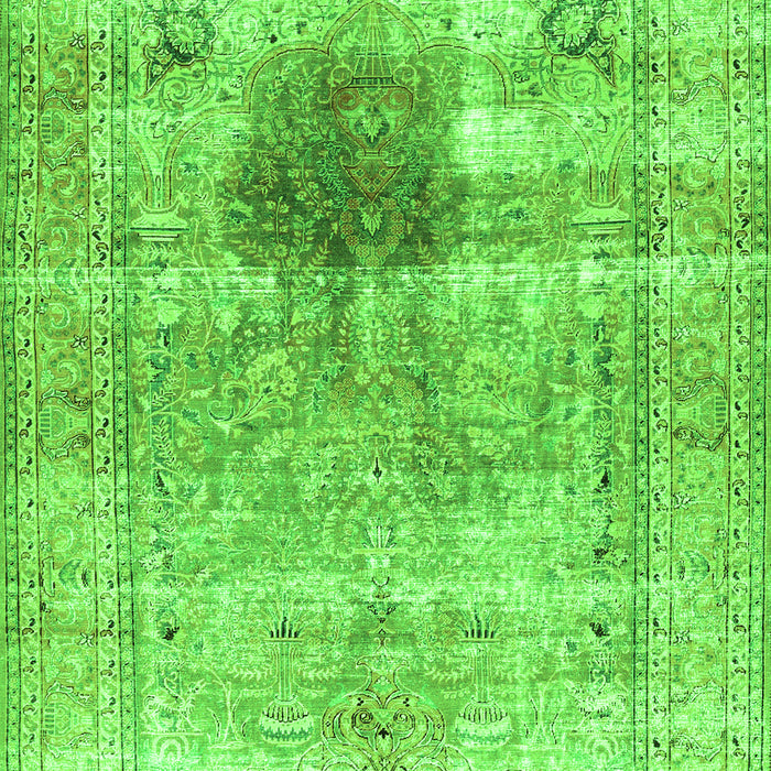 Serging Thickness of Machine Washable Persian Green Traditional Area Rugs, wshtr2982grn