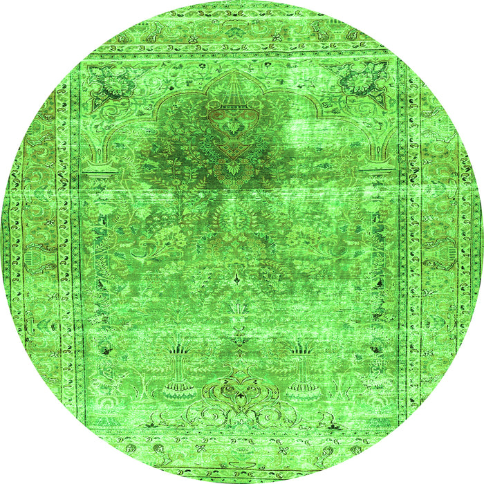 Square Persian Green Traditional Rug, tr2982grn