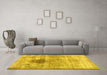 Machine Washable Persian Yellow Traditional Rug in a Living Room, wshtr2982yw