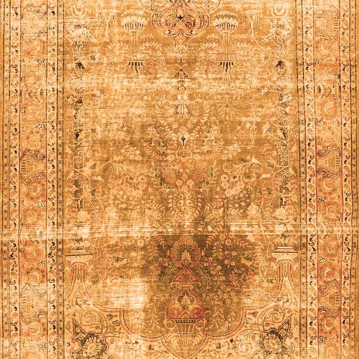 Serging Thickness of Machine Washable Persian Orange Traditional Area Rugs, wshtr2982org