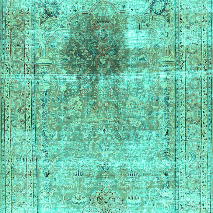Machine Washable Persian Turquoise Traditional Area Rugs, wshtr2982turq