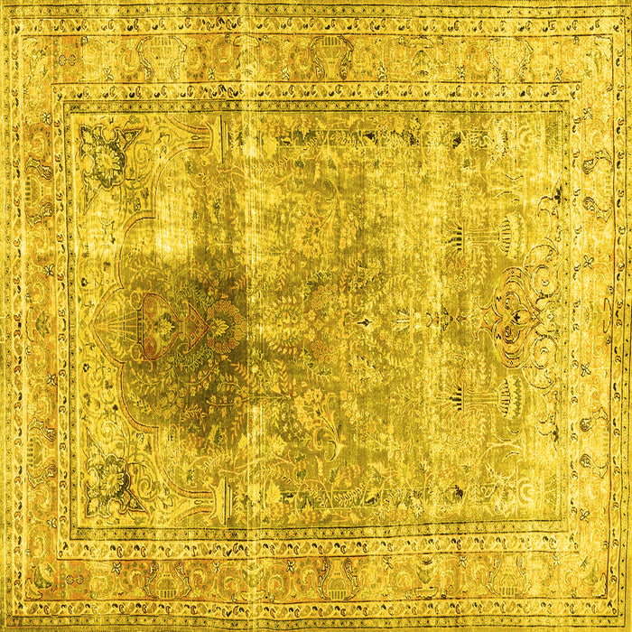 Square Persian Yellow Traditional Rug, tr2982yw