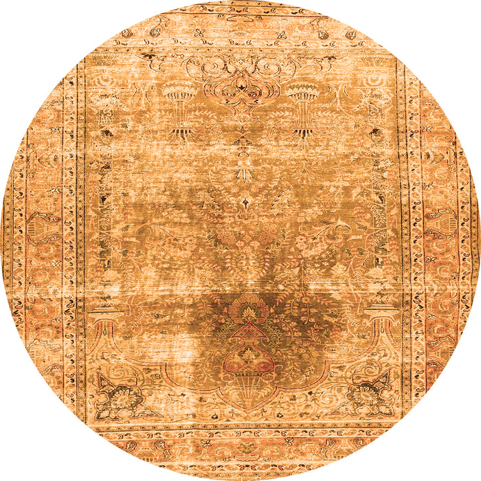 Square Persian Orange Traditional Rug, tr2982org