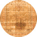 Square Persian Orange Traditional Rug, tr2982org