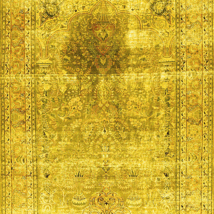 Machine Washable Persian Yellow Traditional Rug, wshtr2982yw